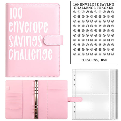 100 Envelope Challenge Binder – Budget Organizer for Cash Saving