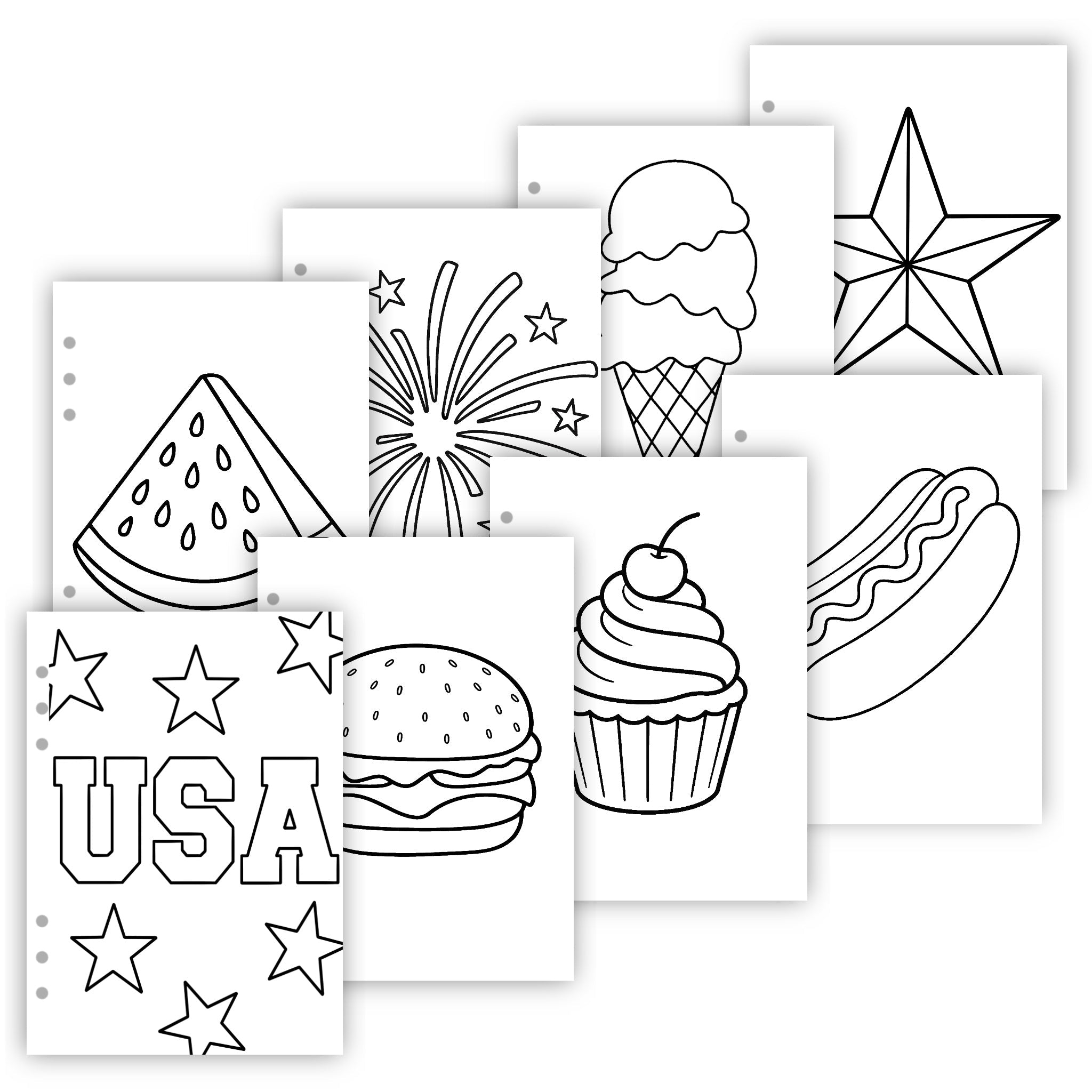 4th of July Bold & Easy Coloring Pages